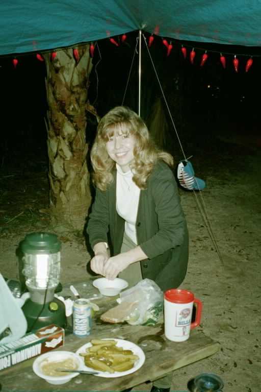 Debbie whips up a dinner of pickels and mustard