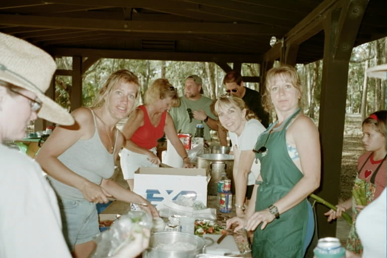 Slicin and Dicin - the whole crew pitches in to help