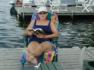 Beth reading on the dock