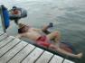 Mick couldn't be more happy: floating lazily in the healing waters of Kelly Lake with a cold Leininkugel brew in his hand.