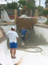 Blowing the concrete in
